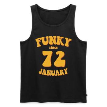 Funk, Funky, Groove, Groovy, Fleur, Puissance, Fleur - Débardeur bio Premium Homme - noir - Devant - AI Model Male 178 light (178cm)
