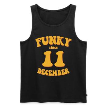 Funky Anniversaire: Décembre 2011 - Flower Power - Débardeur bio Premium Homme - noir - Devant - AI Model Male 178 light (178cm)