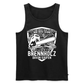 Feuerholz Kamin Lagerfeuer Brennholz - Männer Premium Bio Tank Top - Schwarz - Vorne - Michal (187cm)