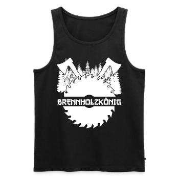 Brennholz Feuerholz Kamin Ofen Feuer - Männer Premium Bio Tank Top - Schwarz - Vorne - Michal (187cm)