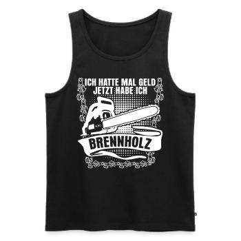Feuerholz Kamin Kettensäge Brennholz - Männer Premium Bio Tank Top - Schwarz - Vorne - Michal (187cm)