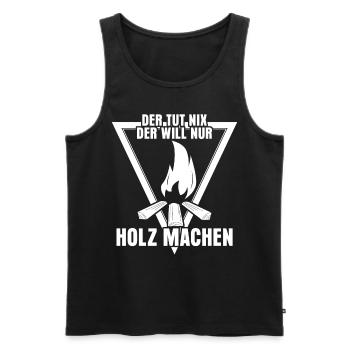 Brennholz Feuer Holz Feuerholz Kamin - Männer Premium Bio Tank Top - Schwarz - Vorne - Michal (187cm)