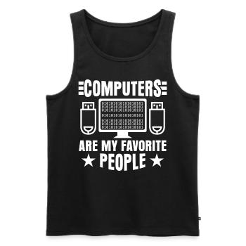 Admin Programmierer Informatiker - Männer Premium Bio Tank Top - Schwarz - Vorne - AI Model Male 178 light (178cm)