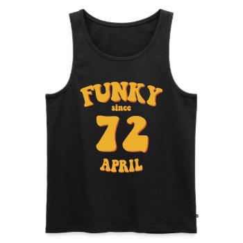 Funky Birthday: Avril 1972 - Flower Power - Débardeur bio Premium Homme - noir - Devant - Michal (187cm)