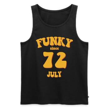 Funky Birthday: Juillet 1972 - Flower Power - Débardeur bio Premium Homme - noir - Devant - Michal (187cm)