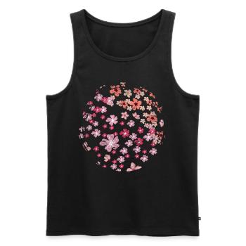 Cadeau de fleurs de Sakura japonaises Fleurs de cerisier - Débardeur bio Premium Homme - noir - Devant - Michal (187cm)