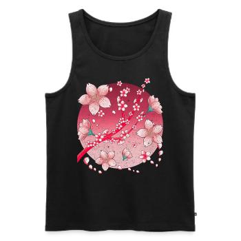 Culture japonaise Sakura Cadeau Fleurs de cerisier - Débardeur bio Premium Homme - noir - Devant - AI Model Male 178 light (178cm)