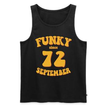 Funky Birthday: Septembre 1972 - Flower Power - Débardeur bio Premium Homme - noir - Devant - Michal (187cm)
