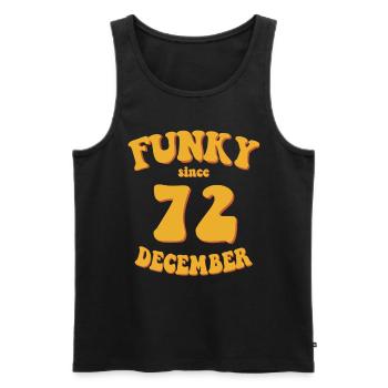 Funky Birthday: Décembre 1972 - Flower Power - Débardeur bio Premium Homme - noir - Devant - Michal (187cm)