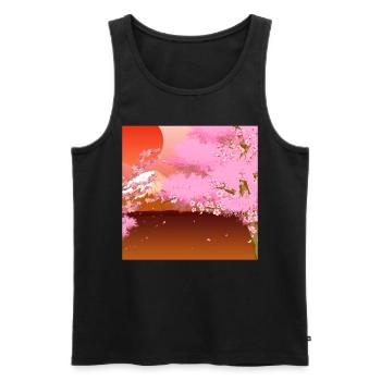 Japan Sakura Tree Gift Japanese Cherry Blossoms - Men's Premium Organic Tank Top - black - Front - Michal (187cm)
