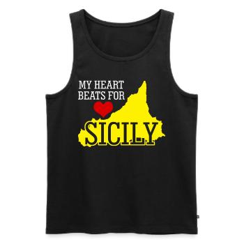 Sizilien Urlaub - Männer Premium Bio Tank Top - Schwarz - Vorne - AI Model Male 178 light (178cm)