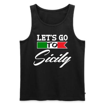 Sizilien Insel Italien Urlaub - Männer Premium Bio Tank Top - Schwarz - Vorne - AI Model Male 178 light (178cm)