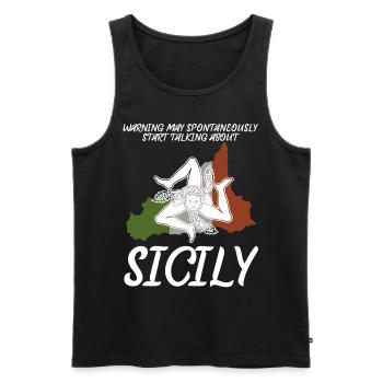 Sizilien Italien Italienische Flagge - Männer Premium Bio Tank Top - Schwarz - Vorne - AI Model Male 178 light (178cm)