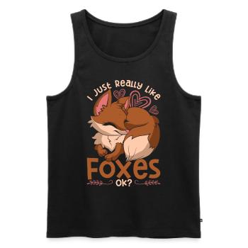 Fuchs - Männer Premium Bio Tank Top - Schwarz - Vorne - Michal (187cm)
