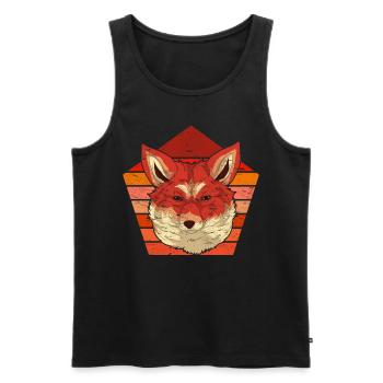 Retro Animal Lover Forest Animal Gift Fox - Men's Premium Organic Tank Top - black - Front - Michal (187cm)