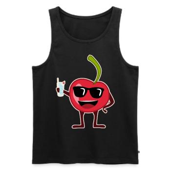 Cherries Party Cherry - Men's Premium Organic Tank Top - black - Front - AI Model Male 178 light (178cm)