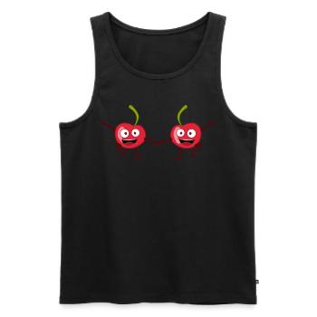 Cherries Dancing Boogie Woogie Cherry - Men's Premium Organic Tank Top - black - Front - AI Model Male 178 light (178cm)
