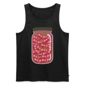 Cherries in a jar Cherry - Men's Premium Organic Tank Top - black - Front - AI Model Male 178 light (178cm)