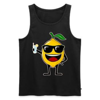 Lemon Party Lemon - Men's Premium Organic Tank Top - black - Front - Michal (187cm)