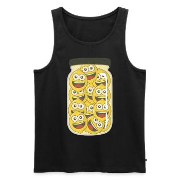 Zitronen im Glas Zitrone - Männer Premium Bio Tank Top - Schwarz - Vorne - AI Model Male 178 light (178cm)