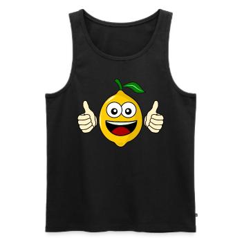 Lemon Motivation Lemon - Men's Premium Organic Tank Top - black - Front - Michal (187cm)