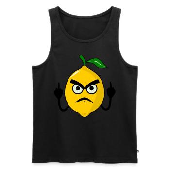 Zitronen Mittelfinger Zitrone - Männer Premium Bio Tank Top - Schwarz - Vorne - AI Model Male 178 light (178cm)