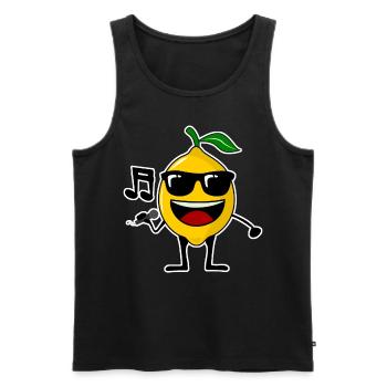 Zitrone singt Musik Zitronen - Männer Premium Bio Tank Top - Schwarz - Vorne - AI Model Male 178 light (178cm)