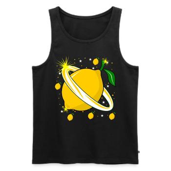Zitrone im Weltraum Zitronen - Männer Premium Bio Tank Top - Schwarz - Vorne - AI Model Male 178 light (178cm)