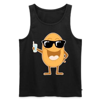 Party potato with sunglasses - Men's Premium Organic Tank Top - black - Front - Michal (187cm)