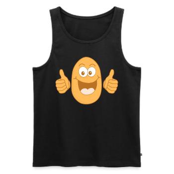 Kartoffel Daumen hoch Kartoffeln - Männer Premium Bio Tank Top - Schwarz - Vorne - Michal (187cm)