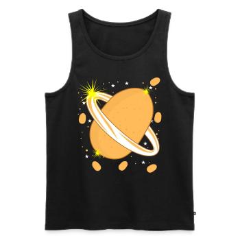 Pomme de terre dans l’espace Pommes de terre - Débardeur bio Premium Homme - noir - Devant - AI Model Male 178 light (178cm)