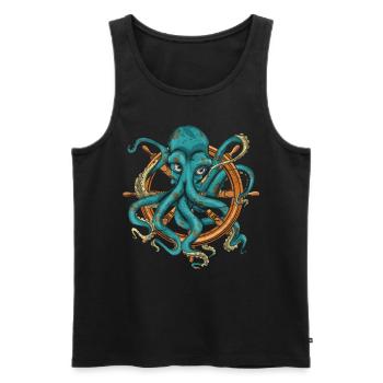 Oktopus Meeresbewohner Ozean Tier Geschenk Kraken - Männer Premium Bio Tank Top - Schwarz - Vorne - Michal (187cm)