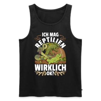 Schlange Chamäleon Waran Geschenk Lustiges Reptil - Männer Premium Bio Tank Top - Schwarz - Vorne - Michal (187cm)