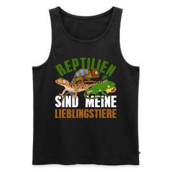 Waran Gecko Chamäleon Geschenk Lustiges Reptil - Männer Premium Bio Tank Top - Schwarz - Vorne - Michal (187cm)