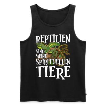 Chamäleon Schlange Waran Geschenk Lustiges Reptil - Männer Premium Bio Tank Top - Schwarz - Vorne - Michal (187cm)