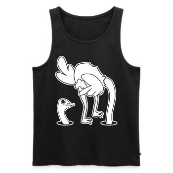 Ostrich - Männer Premium Bio Tank Top - Schwarz - Vorne - AI Model Male 178 light (178cm)