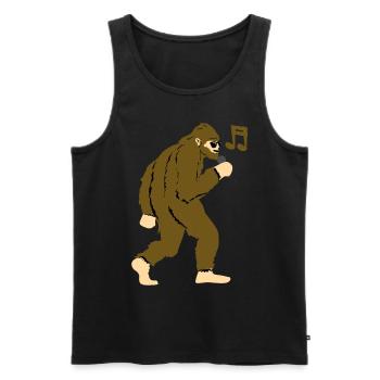 Bigfoot singt Musik - Männer Premium Bio Tank Top - Schwarz - Vorne - AI Model Male 178 light (178cm)