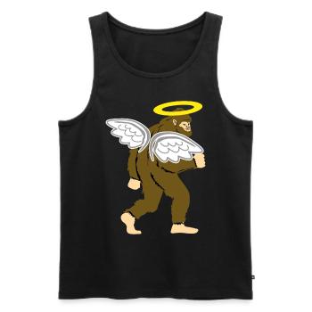 Bigfoot Angel with Halo - Men's Premium Organic Tank Top - black - Front - Michal (187cm)