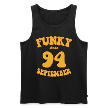 Funky Birthday: September 1994 - Flower Power - Men's Premium Organic Tank Top - black - Front - Michal (187cm)