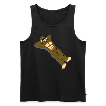 Bigfoot is located on the beach - Men's Premium Organic Tank Top - black - Front - Michal (187cm)