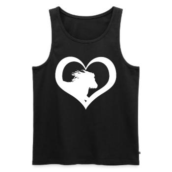 Shetland Pony Heart Pony Shetty - Débardeur bio Premium Homme - noir - Devant - AI Model Male 178 light (178cm)