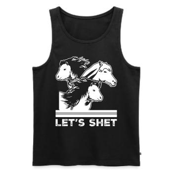 Shetlandpony Reiten Pferde Shetty - Männer Premium Bio Tank Top - Schwarz - Vorne - Michal (187cm)