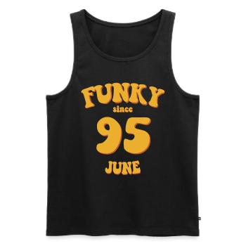 Funky Birthday: June 1995 - Flower Power - Men's Premium Organic Tank Top - black - Front - Michal (187cm)