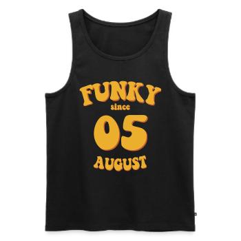 Funky Birthday: August 2005 - Flower Power - Men's Premium Organic Tank Top - black - Front - Michal (187cm)