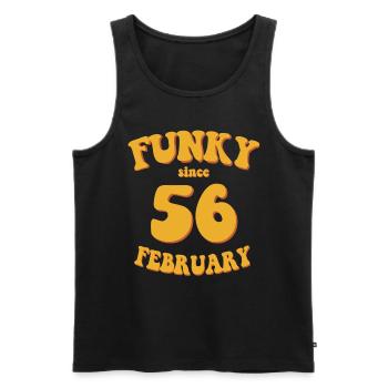 Funky Birthday: Février 1956 - Flower Power - Débardeur bio Premium Homme - noir - Devant - Michal (187cm)