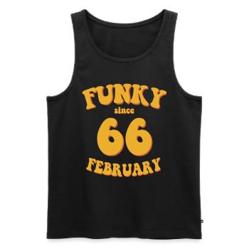 Funky Birthday: Février 1966 - Flower Power - Débardeur bio Premium Homme - noir - Devant - Michal (187cm)