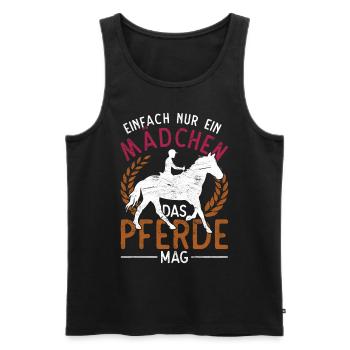 Einfach nur ein Mädchen das Pferde mag Pferd - Männer Premium Bio Tank Top - Schwarz - Vorne - Michal (187cm)