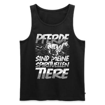 Pferde sind meine spirituellen Tiere Reiter Pferd - Männer Premium Bio Tank Top - Schwarz - Vorne - Michal (187cm)