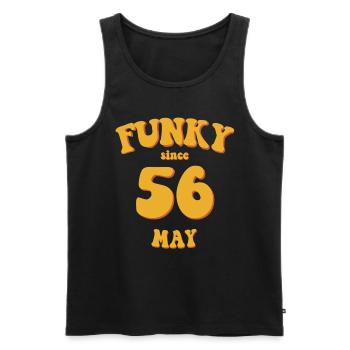 Funky Birthday: Mai 1956 - Flower Power - Débardeur bio Premium Homme - noir - Devant - Michal (187cm)