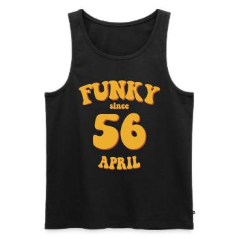 Funky Birthday: Avril 1956 - Flower Power - Débardeur bio Premium Homme - noir - Devant - Michal (187cm)